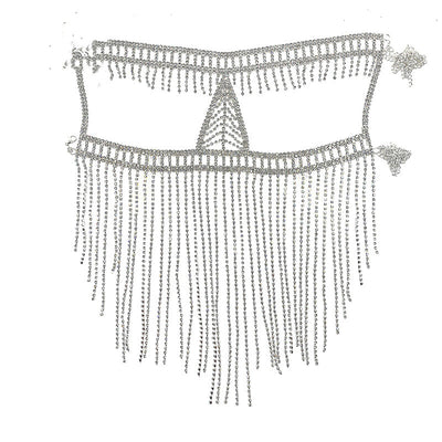Cadena Frontal Exagerada de Flecos y Cristales Brillantes para Mujer - Image 6