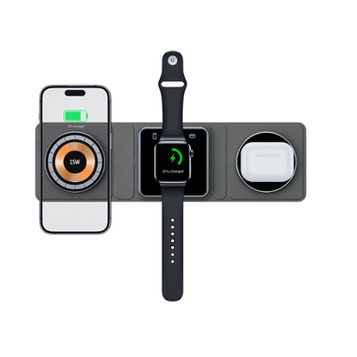 Estación de Carga Magnética 3 en 1 Plegable para iPhone, iWatch y AirPods - Image 6