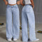 Jeans Rectos de Cintura Alta Estilo Dulce y Picante para Mujer
