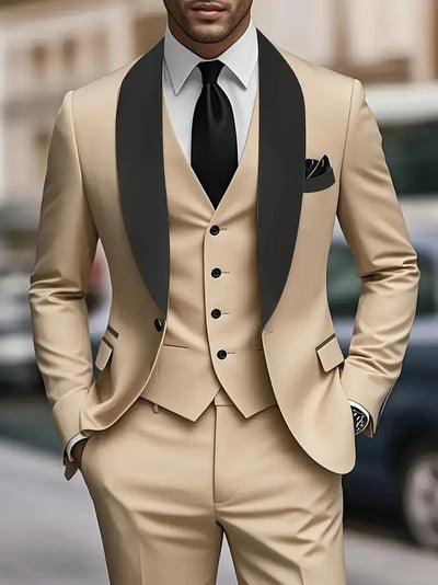 Traje Ejecutivo Tres Piezas Coreano Slim Fit para Hombre - Image 15