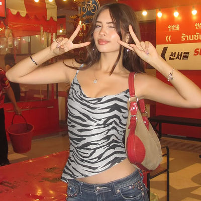 Top Camisola Escotado con Estampado y Cuello Halter