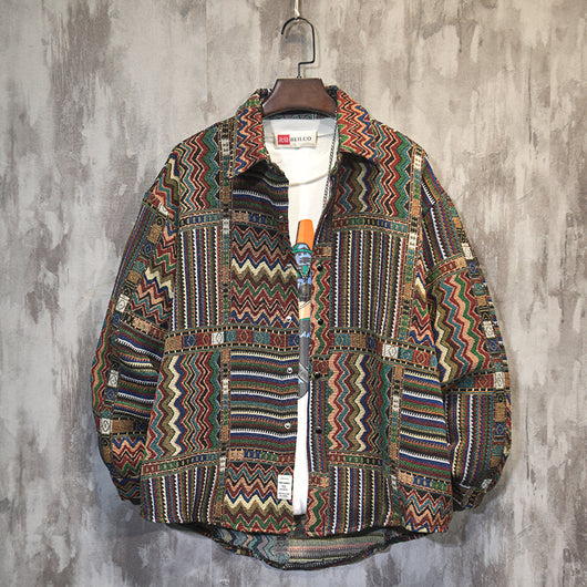 Camisa Étnica Retro de Manga Larga para Hombre - Image 12