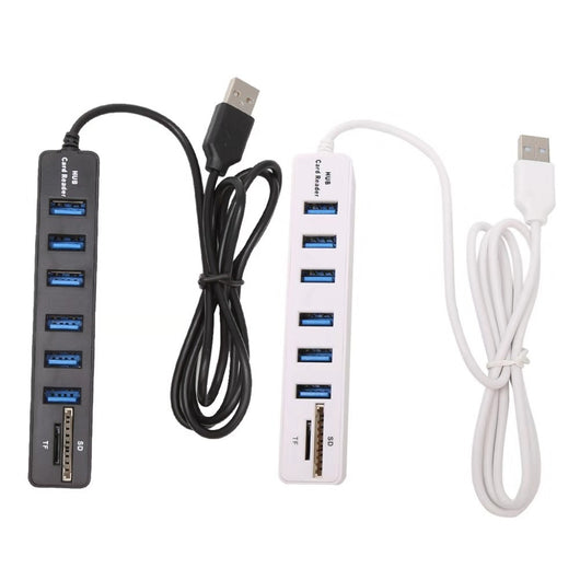 Hub Concentrador USB 2 en 1 con Lector de Tarjetas SD/TF y 6 Puertos USB - Image 6