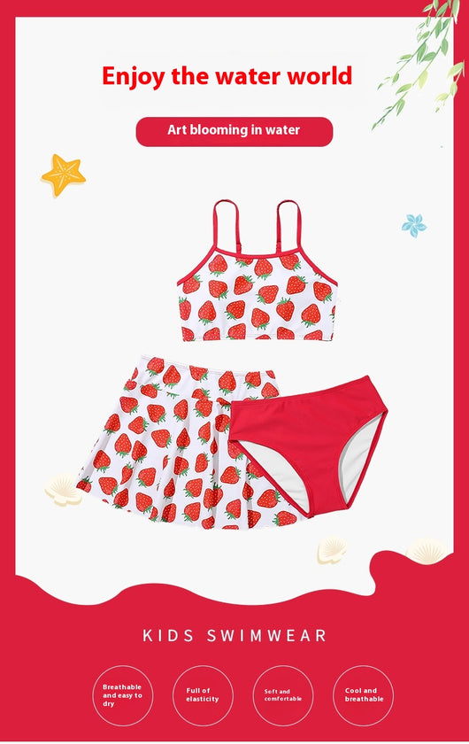 Traje de Baño Niña Tres Piezas con Falda Volantes - Modelos Medianos y Grandes - Image 10