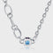 Collar Cadena Doble Dados Zirconia Colorida Plata 925 Estilo Retro