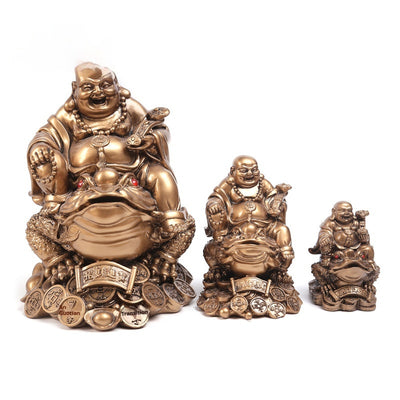 Buda Maitreya de Cobre sobre Sapo Dorado - Ornamento de Abundancia - Image 5