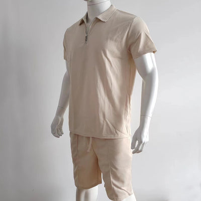 Conjunto Casual de Dos Piezas en Waffle para Hombre - Playera y Shorts con Cremallera - Image 23