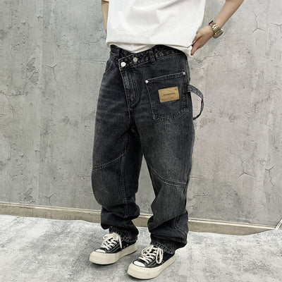 Pantalones Cargo Vaqueros Retro Lavado Pesado con Diseño de Bolsillos Oblicuos - Image 16
