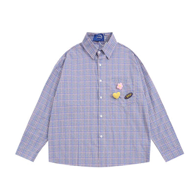 Camisa Cuadriculada Suelta con Diseño Personalizado y Bolsillos - Image 16
