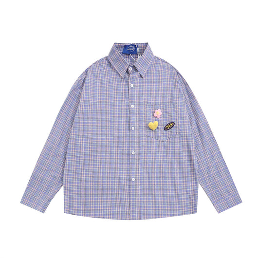 Camisa Cuadriculada Suelta con Diseño Personalizado y Bolsillos - Image 16