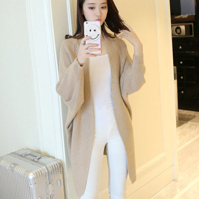 Chamarra Suéter Mujer Largo Medio Estilo Coreano Suelto - Image 2