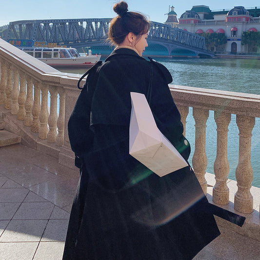 Abrigo de Lana Largo Estilo Diosa - Negro Elegante - Image 2