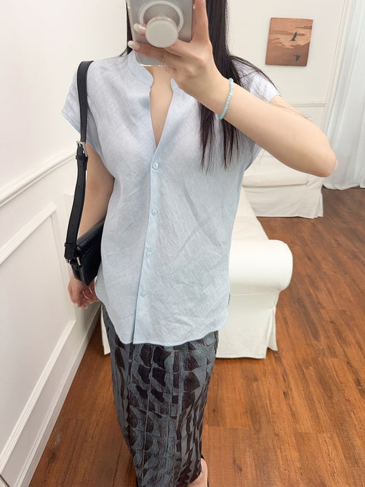 Blusa Lino Puro Cuello V Sin Mangas - Estilo Old Money Minimalista - Image 32