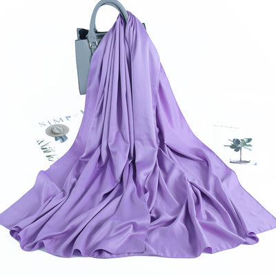 Pañuelo Satinado Liso de Estilo Malayo - Chal Casual Versátil - Image 20
