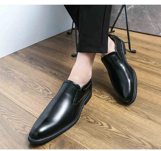 Zapatos de Cuero Formales Estilo Británico Retro para Hombre - Image 16