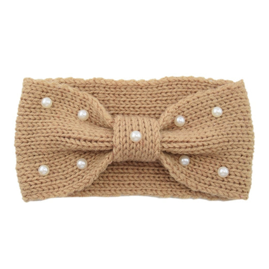 Diadema Tejida de Lana con Moño de Perlas para Mujer - Image 21