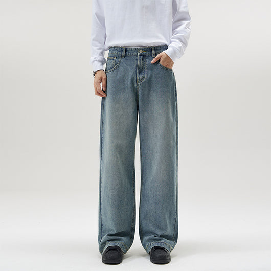 Pantalones Vaqueros Holgados Lavados Estilo Americano para Hombre - Image 5