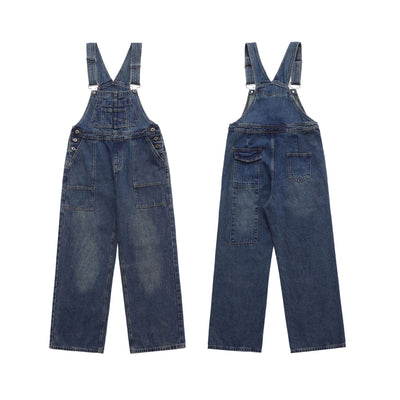 Pantalón Vaquero con Tirantes Mujer Diseño Holgado Desteñido - Image 4