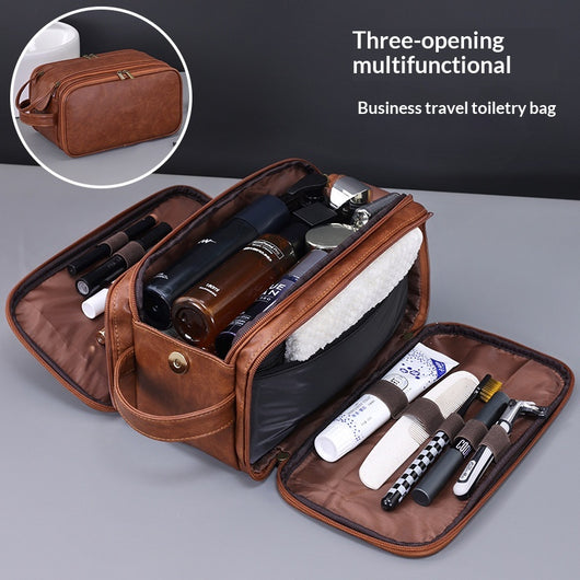 Neceser de Viaje Hombre con 3 Compartimentos - Organizador de Aseo Multifuncional