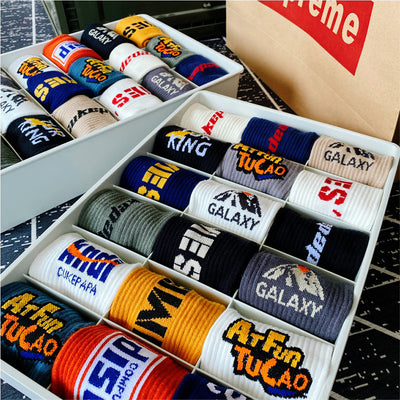 Calcetines Estilo Street con Letras Personalizadas