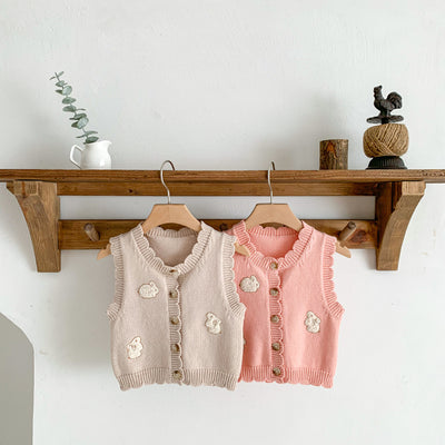 Chaleco Cardigan Infantil con Estampado de Conejitos - Image 9