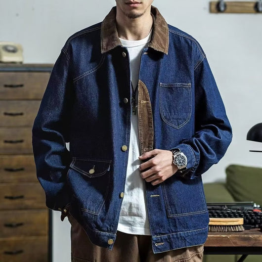 Chaqueta Safari Denim Vintage Lavado - Estilo Tough Guy para Hombre - Image 6