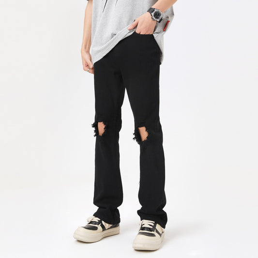 Jeans Negros Rotos Estilo Urbano para Hombre