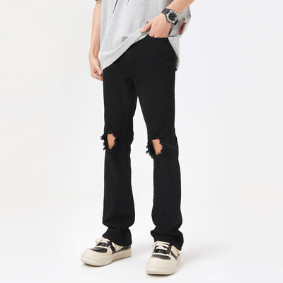 Jeans Negros Rotos Estilo Urbano para Hombre