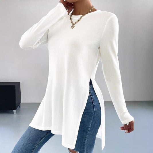Camiseta Larga de Otoño e Invierno con Aberturas Laterales - Image 2