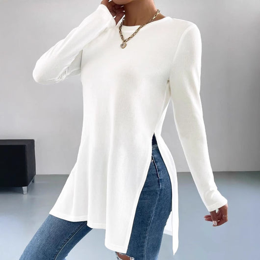 Camiseta Larga de Otoño e Invierno con Aberturas Laterales - Image 2
