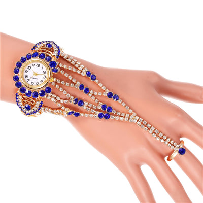 Reloj Pulsera Mujer con Cadena de Diamantes y Garra de Cristal - Image 2