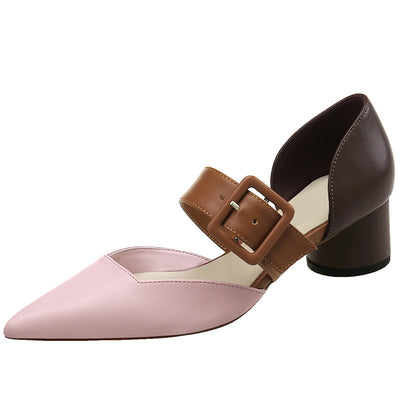Zapatos Mary Jane de Tacón Alto con Hebilla Cuadrada y Bloques de Color - Image 6