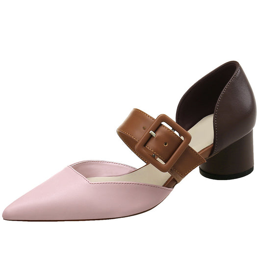 Zapatos Mary Jane de Tacón Alto con Hebilla Cuadrada y Bloques de Color - Image 6
