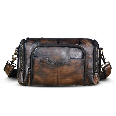 Bolsa Mensajero de Cuero Retro Estilo Almohada - Bandolera de Cuero Genuino - Image 8
