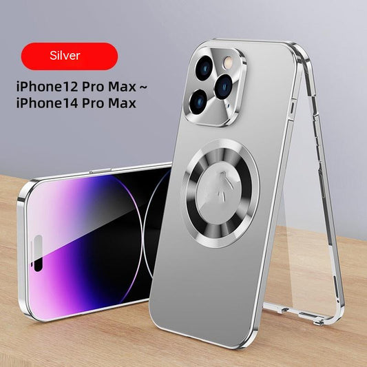 Funda Magnética de Cristal y Metal para Smartphone - Protección Total Antigolpes