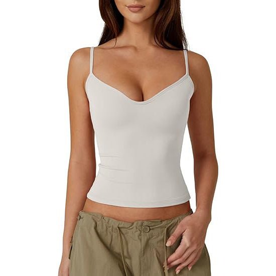 Top Corto de Seda Láctea para Mujer - Camiseta Tipo Bralette - Image 6