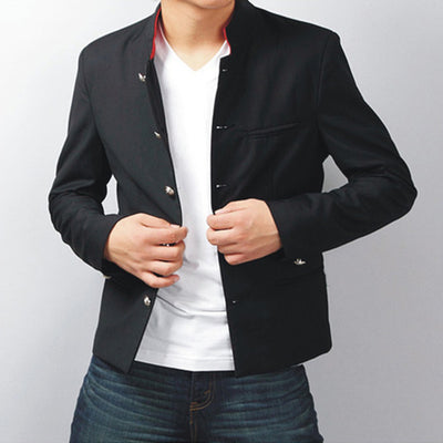 Chaqueta Casual Cuello Mao Estilo Coreano para Hombre - Image 13