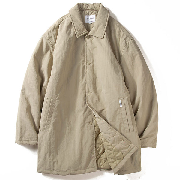 Abrigo Trench Acolchado Térmico Retro Solapa para Hombre - Image 6