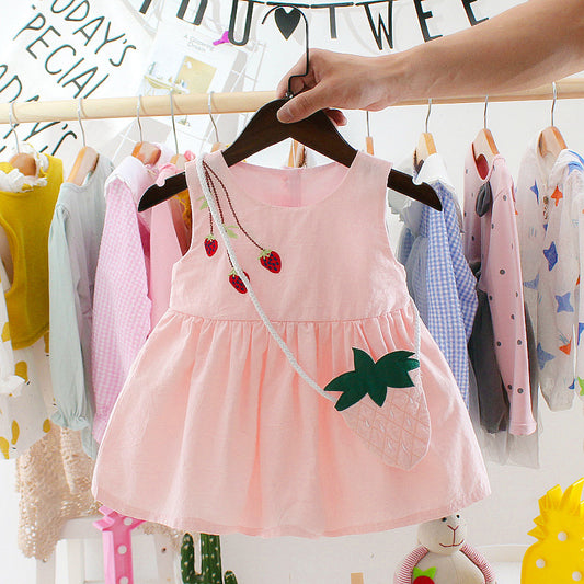 Vestido Verano para Bebé Niña 1-3 Años con Tirantes Ajustables