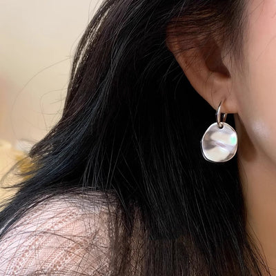 Aretes de Diseño Coreano Textura Plisada Marca Premium Redondos