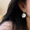 Aretes de Diseño Coreano Textura Plisada Marca Premium Redondos