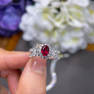 Anillo de Rubí Rojo Sangre de Paloma Vintage Elegante para Mujer - Image 12