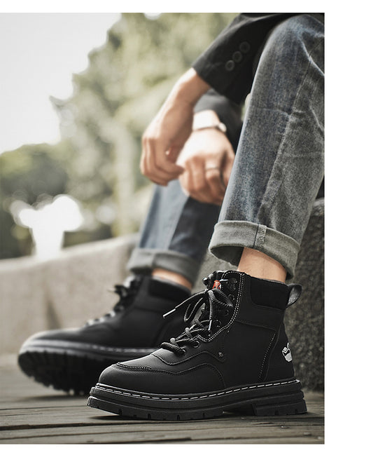 Botas Martin Altas de Cuero Genuino Estilo Británico para Hombre - Image 10