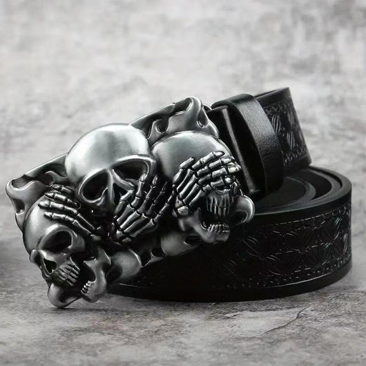 Cinturón de Cuero para Hombre con Hebilla de Aleación y Diseño Vintage Grabado - Image 12