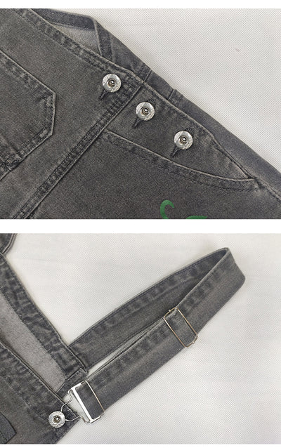 Shorts Bib con Tirantes Estampados y Detalles Bordados - Image 11
