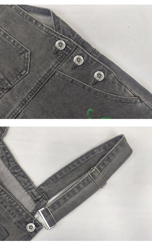 Shorts Bib con Tirantes Estampados y Detalles Bordados - Image 11