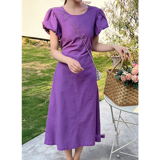 Vestido Liso de Cuello Redondo - Diseño Minimalista - Image 9