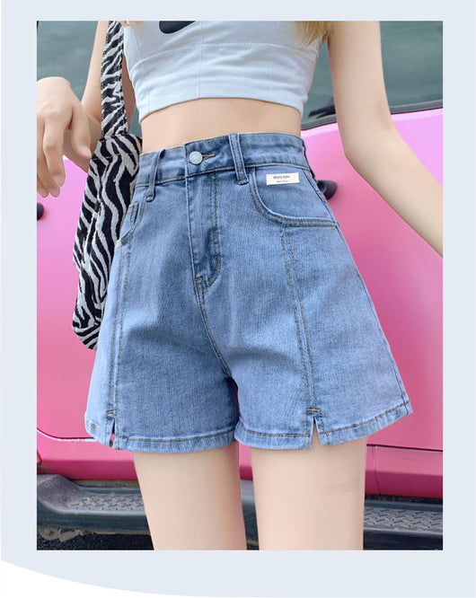 Shorts Denim Talle Alto Pierna Ancha Efecto A-línea - Image 7