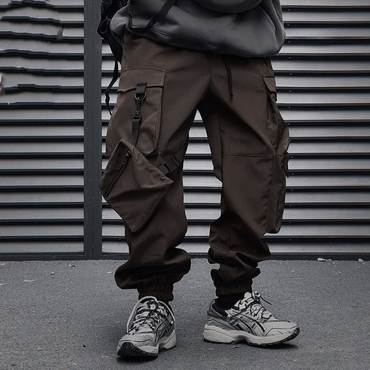 Pantalones Cargo Jogger Holgados con Bolsillos y Cinta Lateral para Hombre