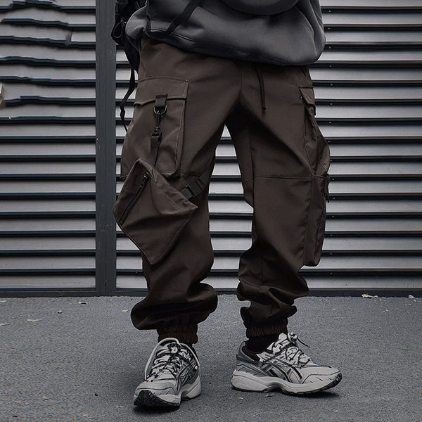 Pantalones Cargo Jogger Holgados con Bolsillos y Cinta Lateral para Hombre
